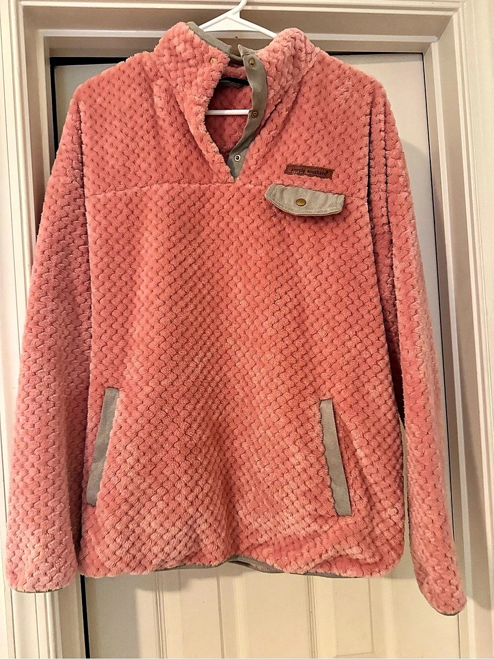 Simply Southern Simply Soft Sherpa Snap Pullover Pink Jacket